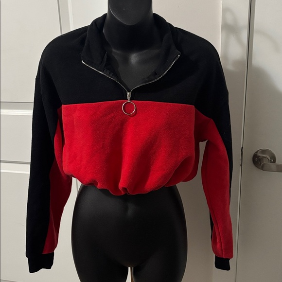 FREE ADD ON Zip Drawstring Crop Sweatshirt - Picture 3 of 10